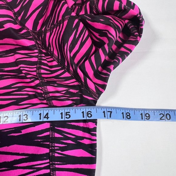 Under Armour 1/2 Zip Pullover Size Small Pink Black Animal Print Thumb Holes - Picture 6 of 7
